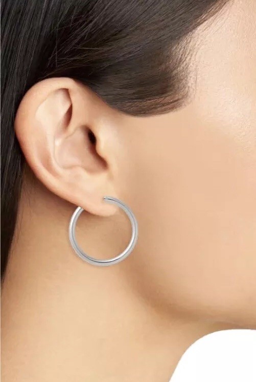 Medium Endless Hoops HALOGEN Silver Tone