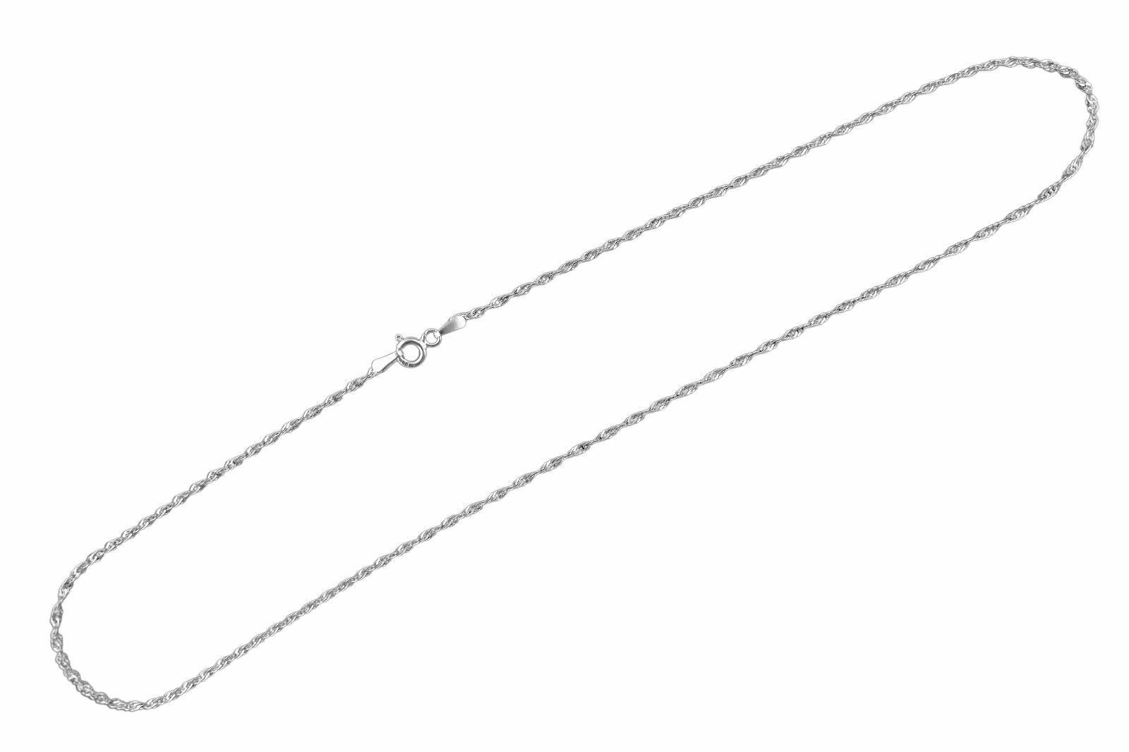 Sterling Silver Singapore Chain Necklace 1.5mm Italy 16″-30″