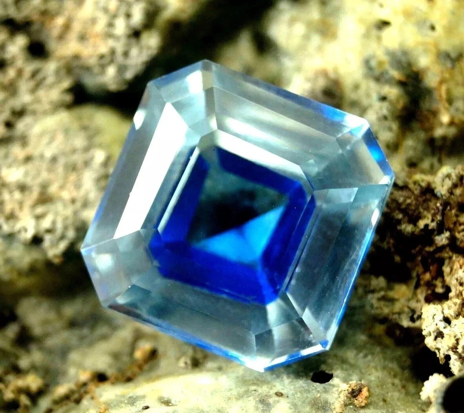 AAA 7.50Ct Exquisite Certified Natural Pitambari Sapphire Loose Asscher Gemstone