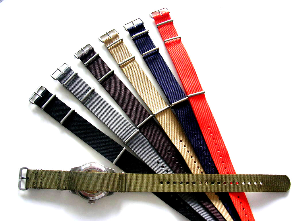 22mm Blue-Grey NATO G10 Nylon Military watch strap RAF Bond IW SUISSE 18 20 24