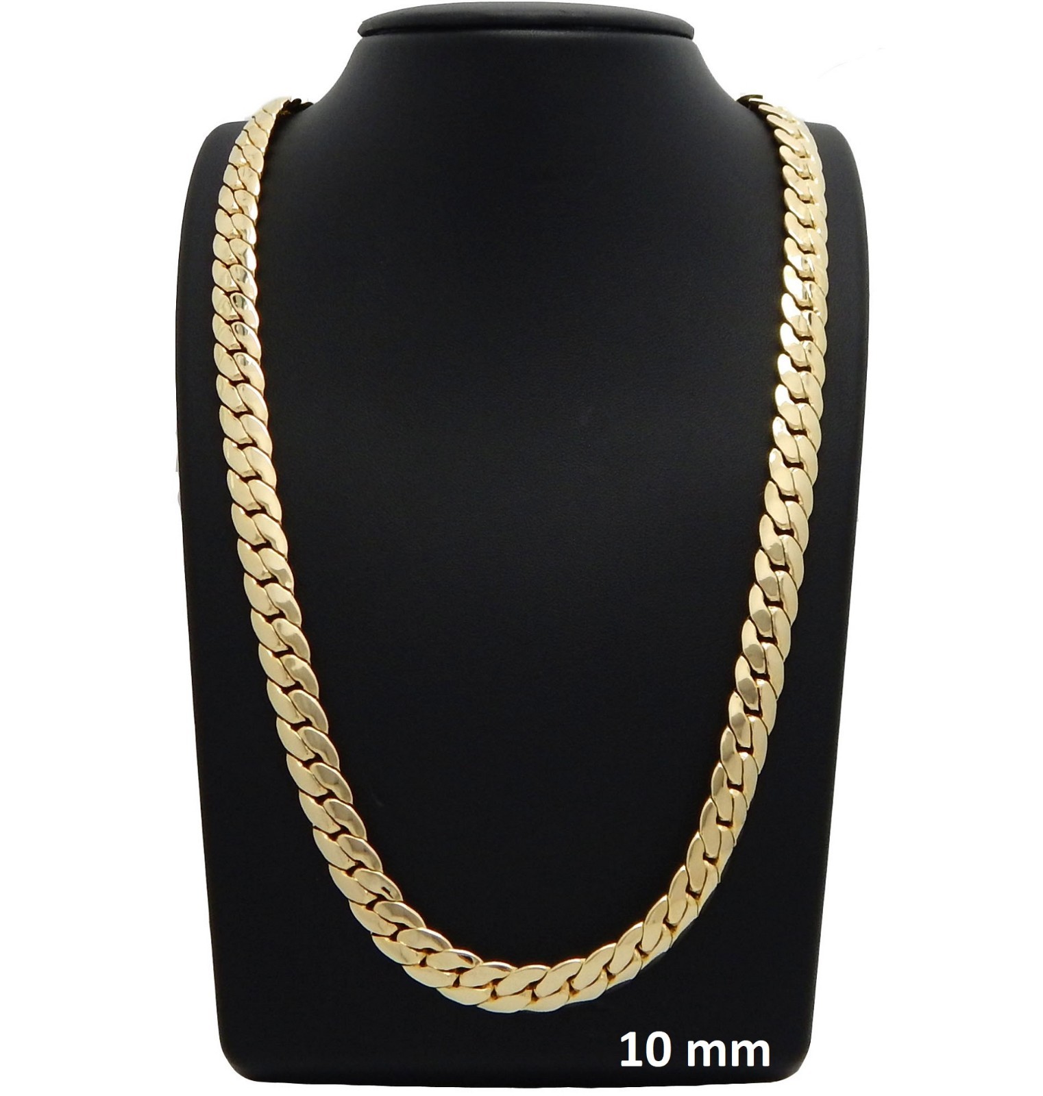 Miami Cuban link Chain 4mm to 12mm Necklace Bracelet 14k Gold Plated 20″ 24″ 30″