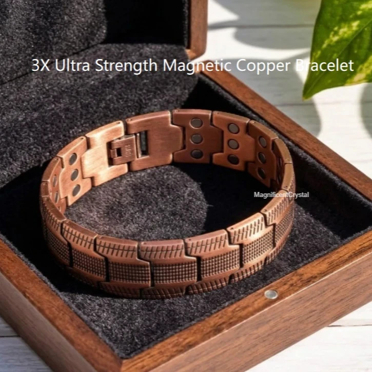 3X Ultra Strength Magnetic Copper Bracelet Vintage Copper Men’s Therapy Energy