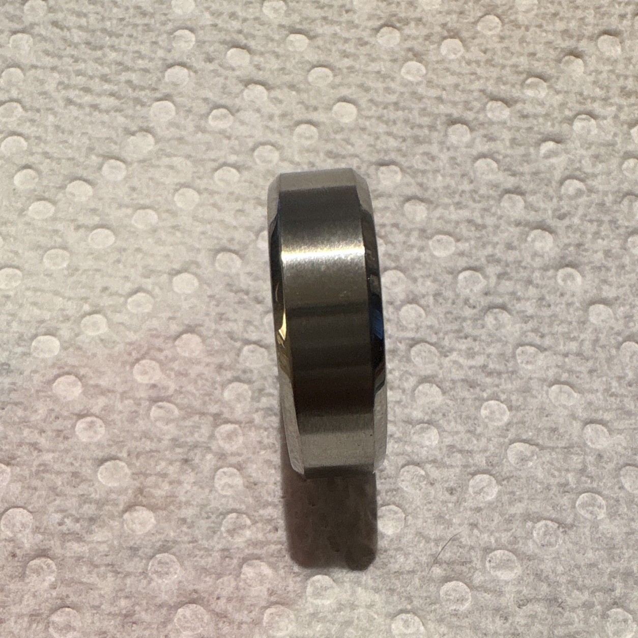 Silver-Tone Metal Plain Band Ring, Band Style, Stainless Steel, Size 13