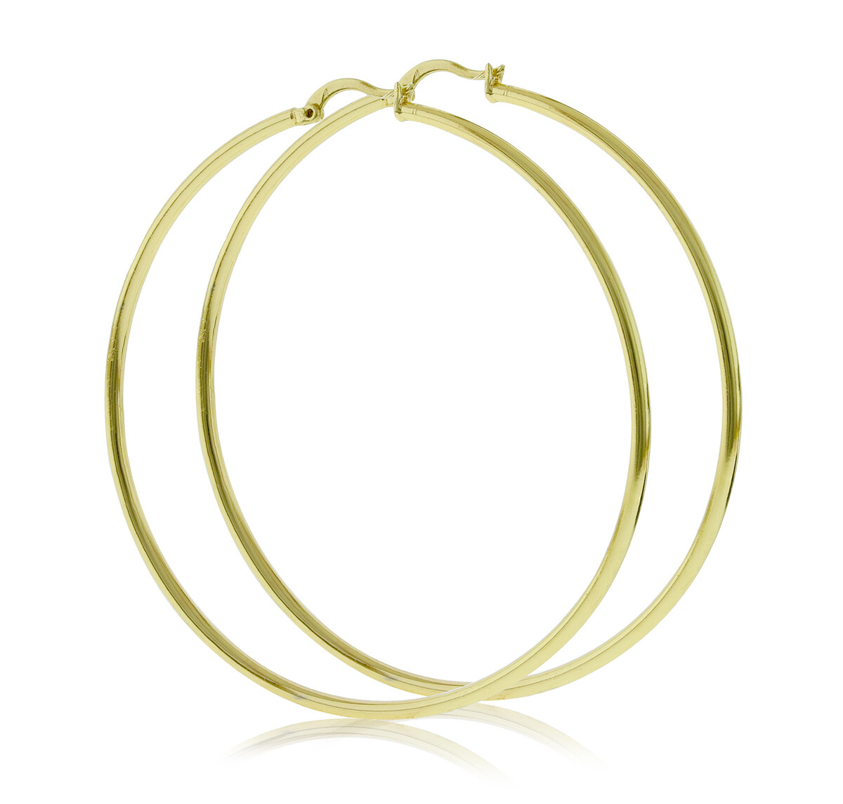 Real 14K Gold Filled Extra Large Round Skinny Hoop Click Top Earrings 30-80mm