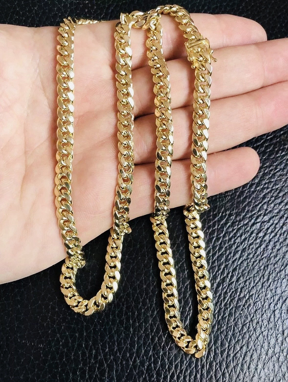 Men’s Solid 14k Yellow Gold 6mm Miami Cuban Link Chain 20″ Necklace Box Lock