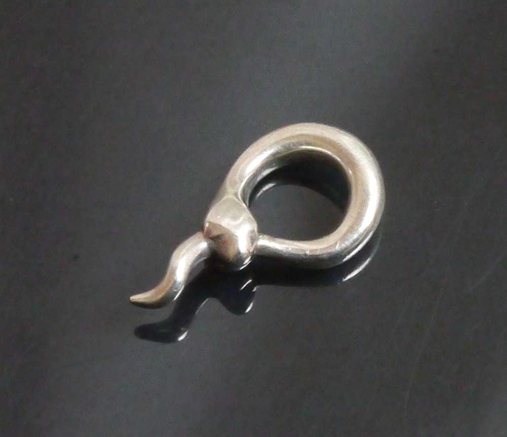 Authentic Tiffany & Co. Necklace top Ouroboros Snake Charm Sterling Silver #1046
