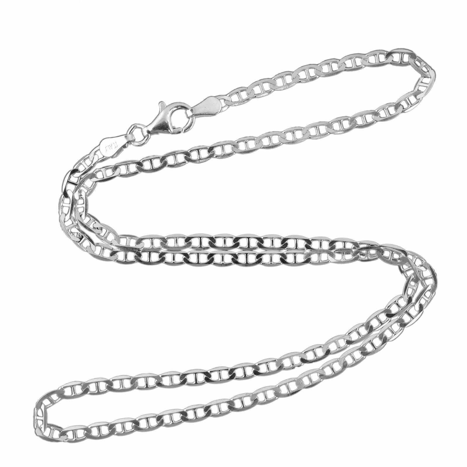 2.7mm Flat Marina Chain Necklace – 925 Sterling Silver – Mariner 16″ 18″ 24″ 30″
