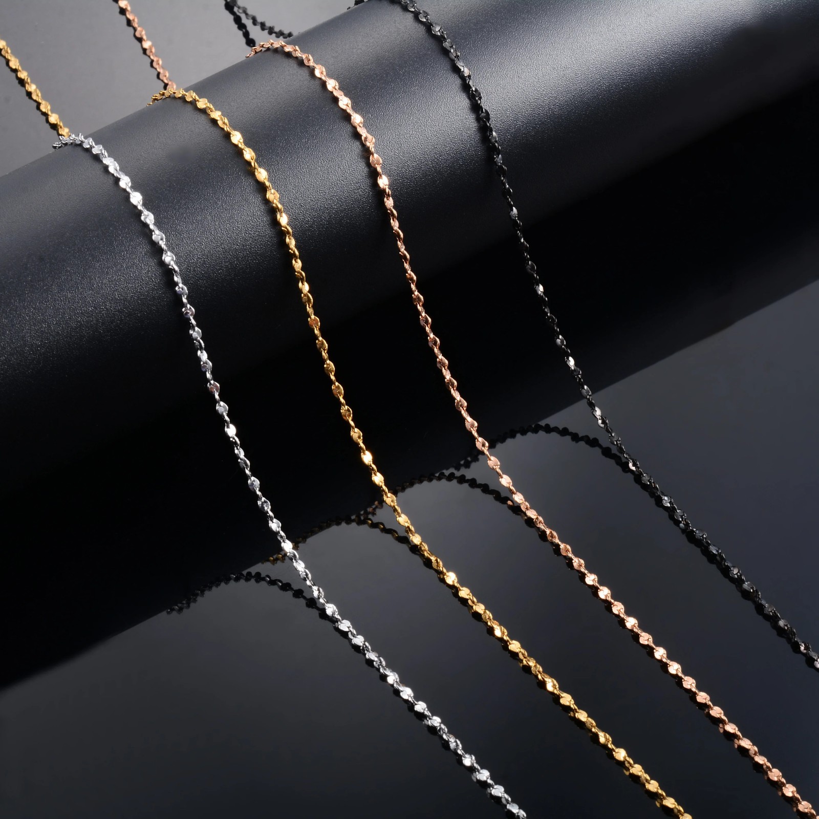 Necklace Chain Choker Dainty Glitter Steel Women, 14/30 inches 1.2/1.5/1.8mm