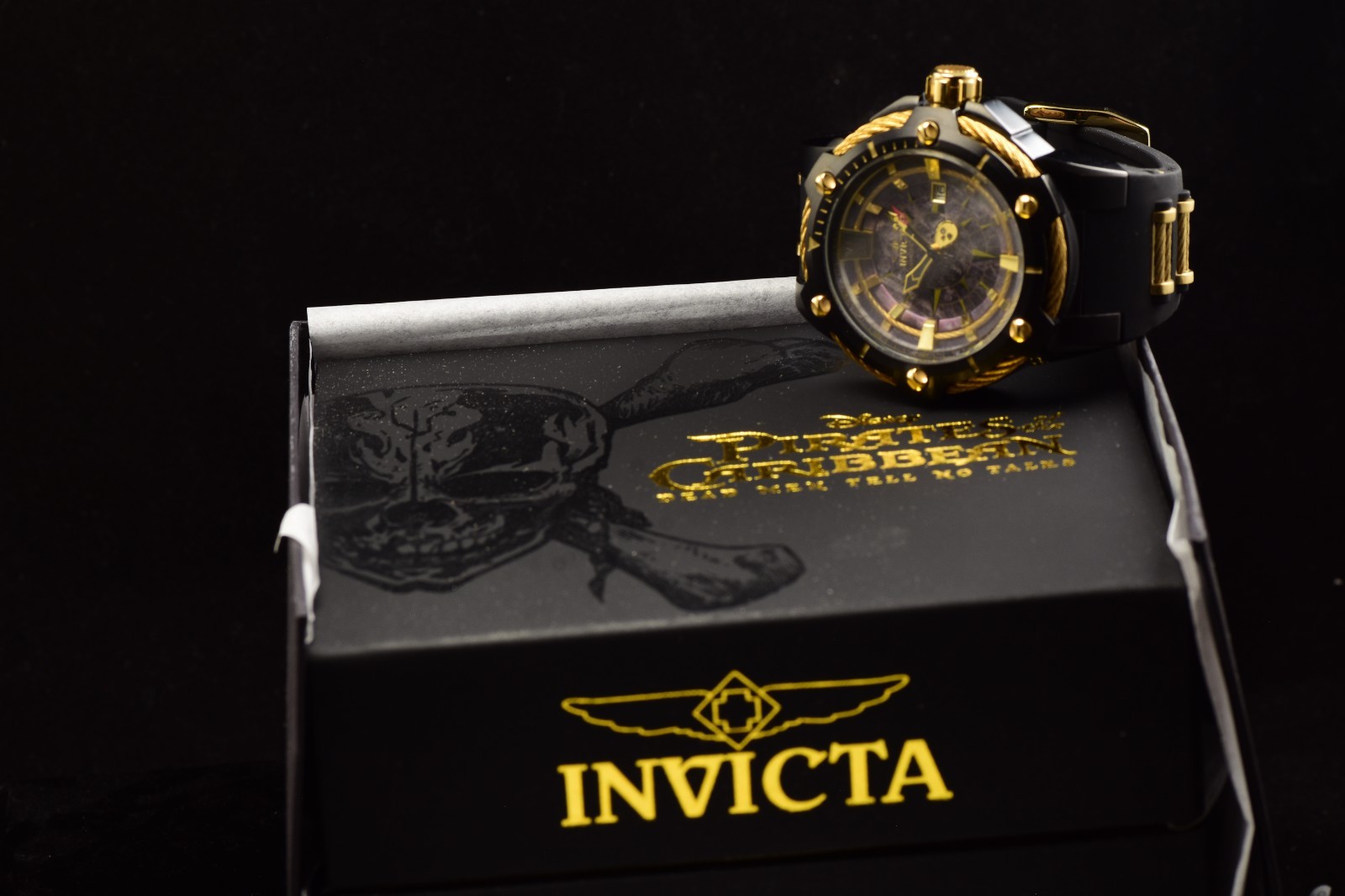 NEW Invicta Men’s Racing 44mm Quartz Blue/Black Tone Leather Strap SS Watch