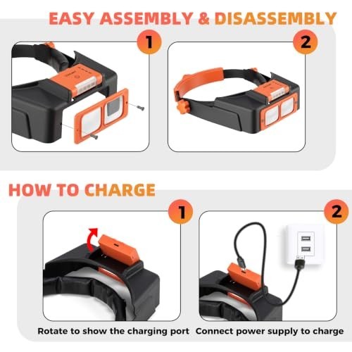 Headband Magnifier with Light Jeweler Magnifying Glass Loupe Visor Optivisor NEW
