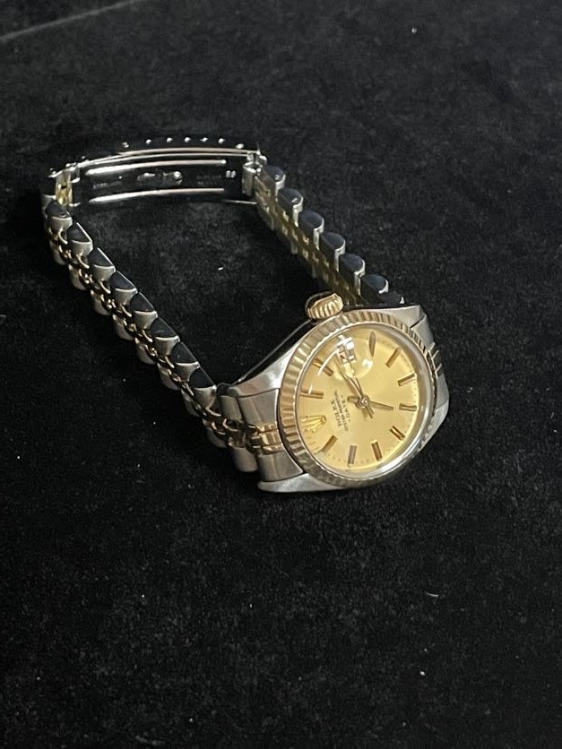 1980 Rolex Ladies Datejust 6917 Champagne Dial Jubilee TT 18kt with Papers 26mm
