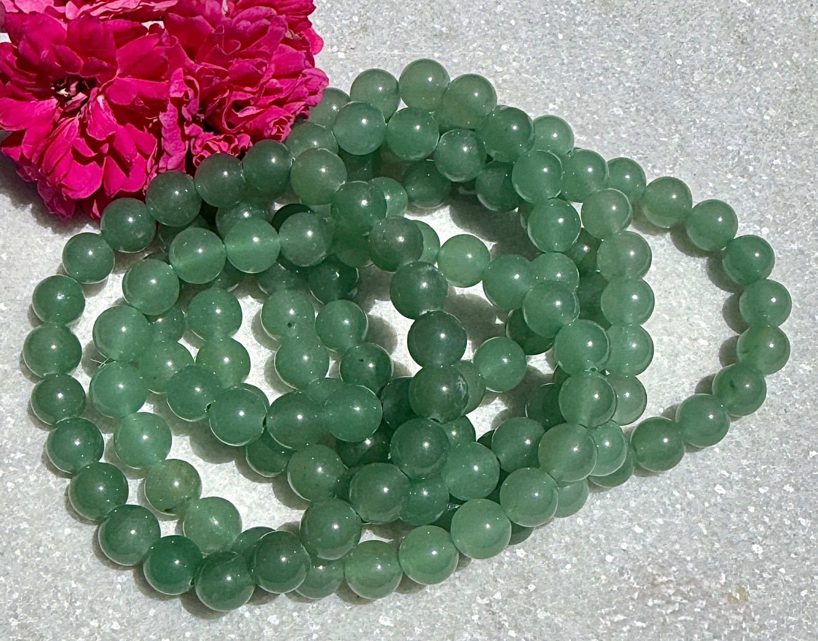 Wholesale Lot 6 Pcs Green Aventurine 8mm 7.5” Crystal Healing Stretch Bracelet