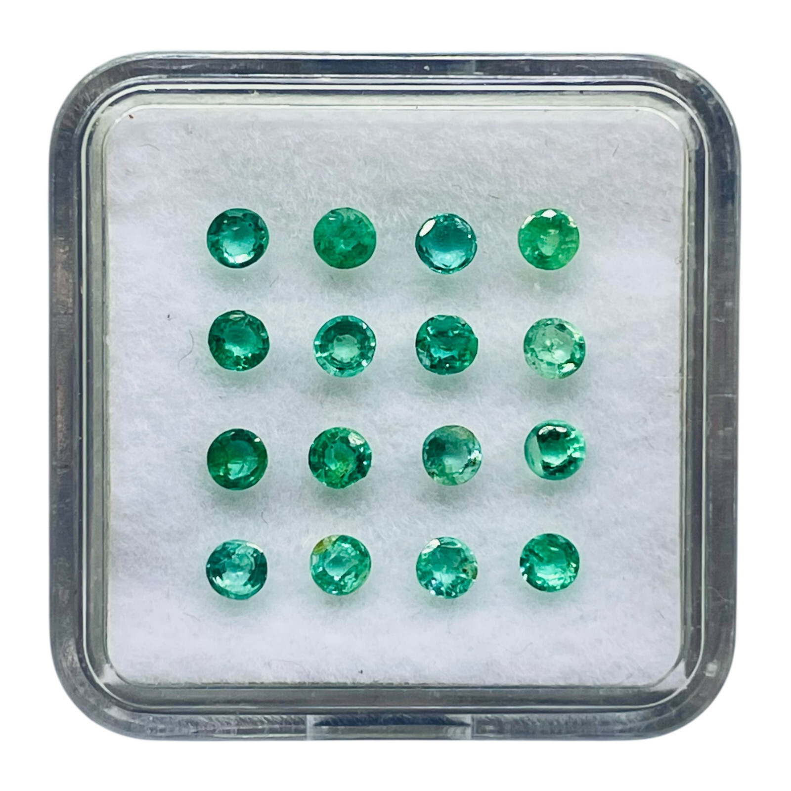 16 Pcs Natural Colombian Emerald 2.7mm Round Cut Loose Gemstones Wholesale Lot