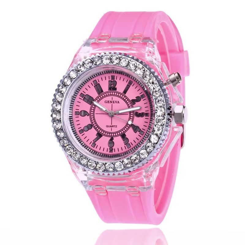Light Flash Luminous Watches Women Men Boys Girls Silicone Wrist Watch