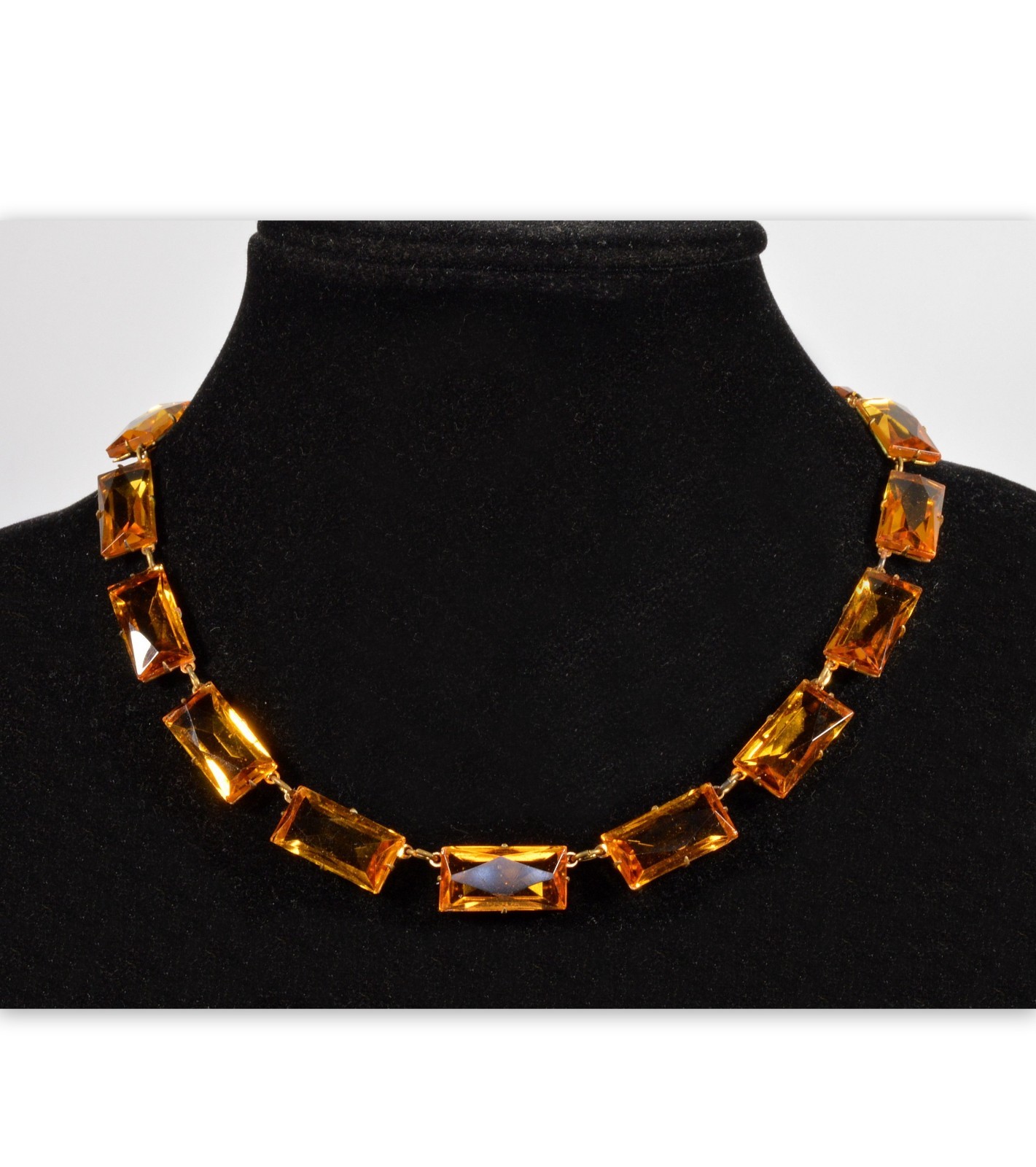ART DECO FACETED GLASS RIVIERE NECKLACE C.1920