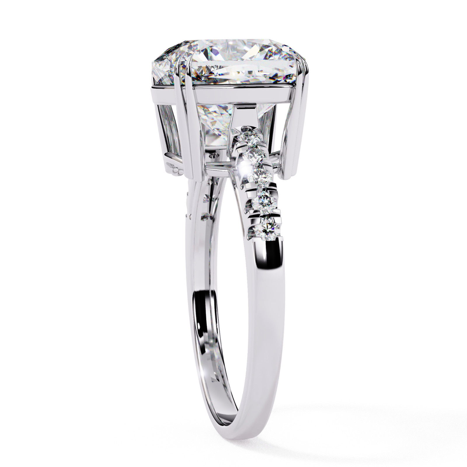 5ct Cushion Cut Moissanite Ring 925 Sterling Silver Gold, Rose Gold Plated Sz. 6