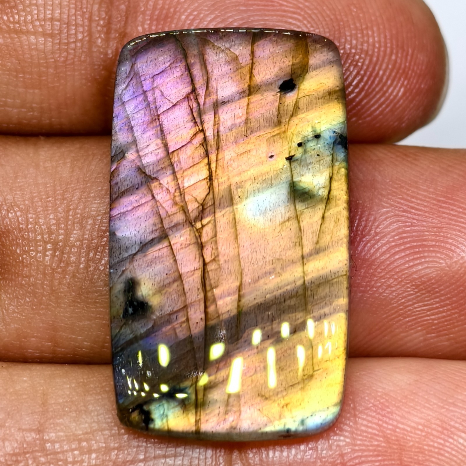 24 Cts Natural Labradorite Cabochon Gemstone For Jewelry 29.8×17.1×4.5 MM
