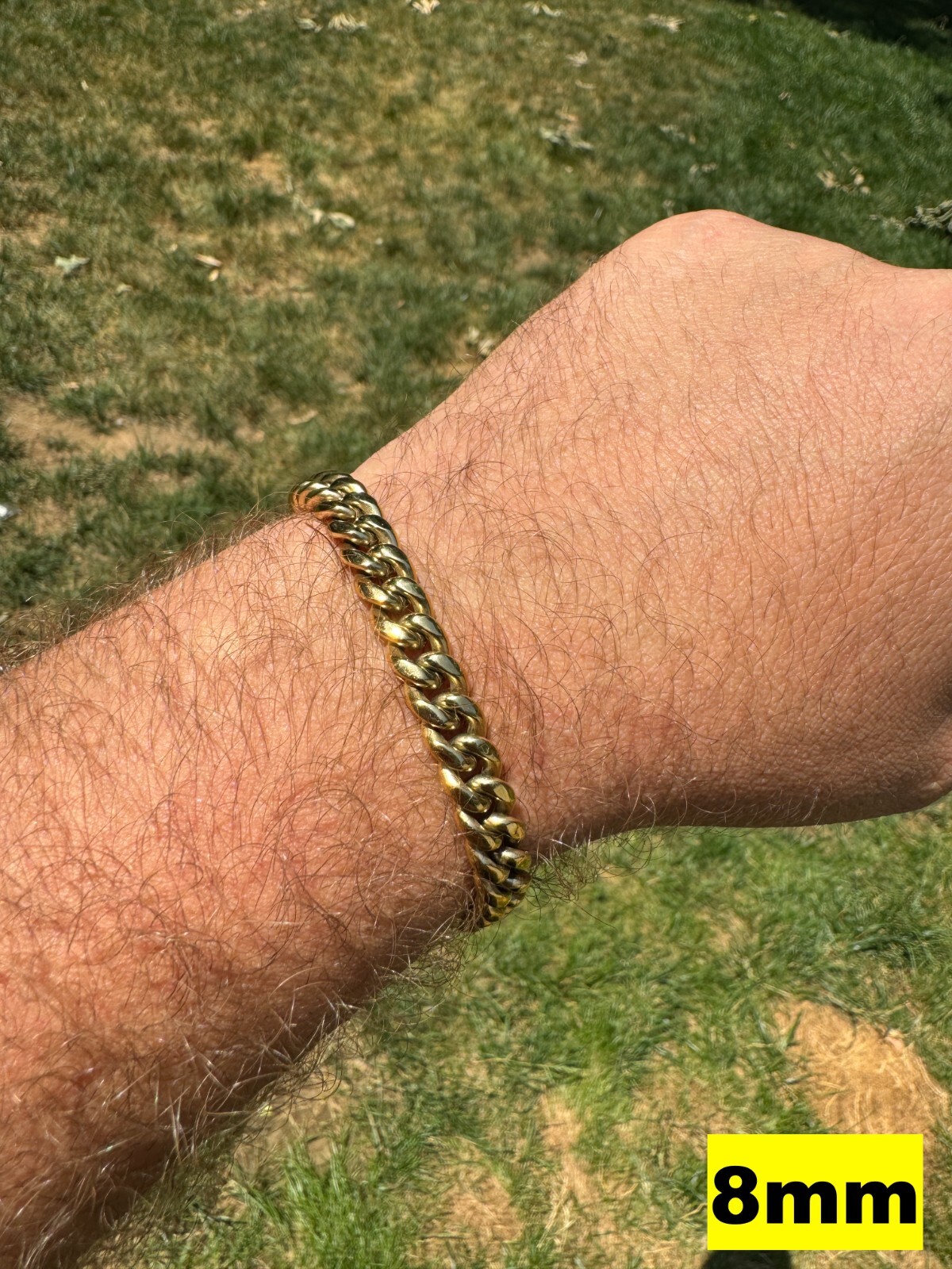 Miami Cuban Link Bracelet 14k Yellow Gold Plated Stainless Steel 4-18mm