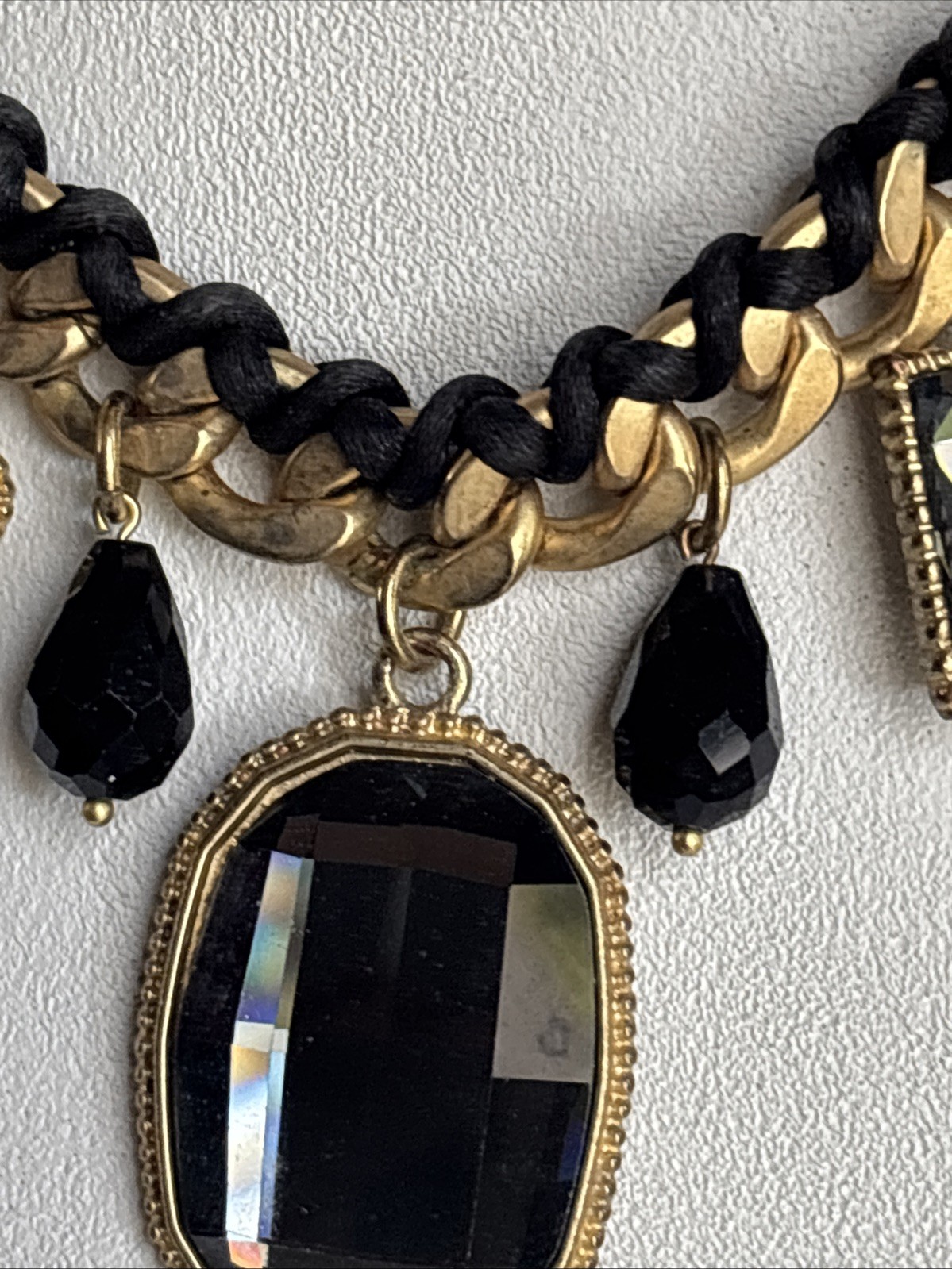 Park Lane Fascinated Necklace Satin Brushed GoldTone Black & Joan Rivers Earring