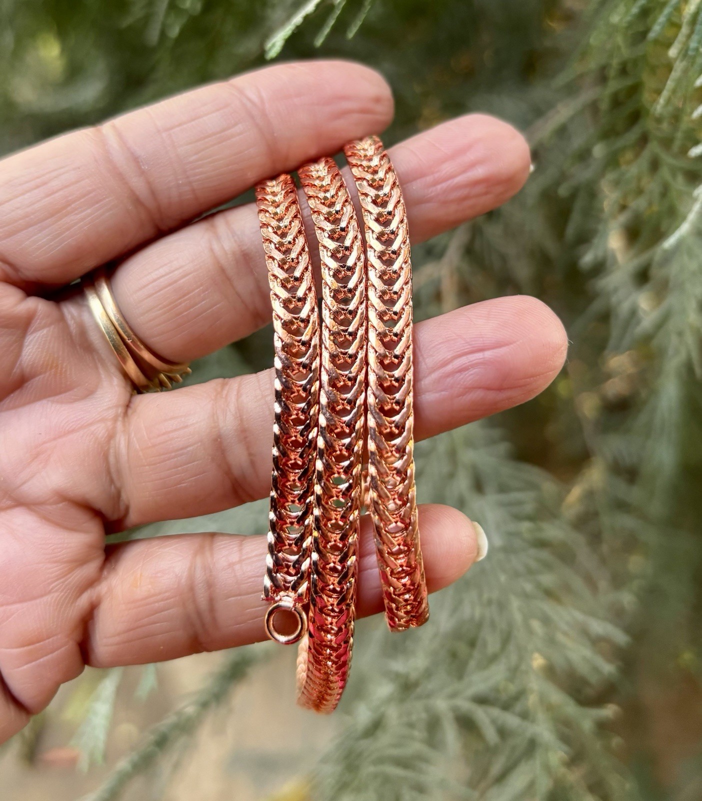 22 inch Pure Copper Franco V Chain Necklace, Healing Copper Jewelry, Spiritual