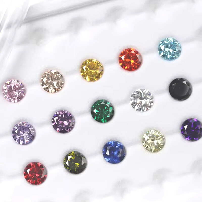 Full Size Round Multicolor Loose Cubic Zirconia AAAAA Stone Gemstone for Jewelry