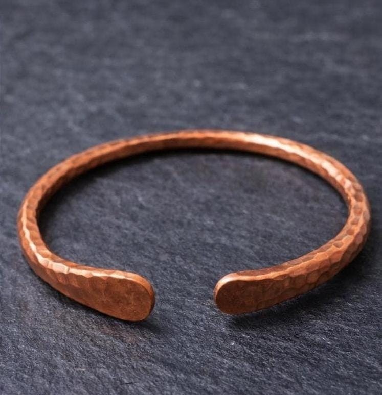 Heavy Copper Flat Bangle Handmade Unisex Jewelry Gift Bracelet