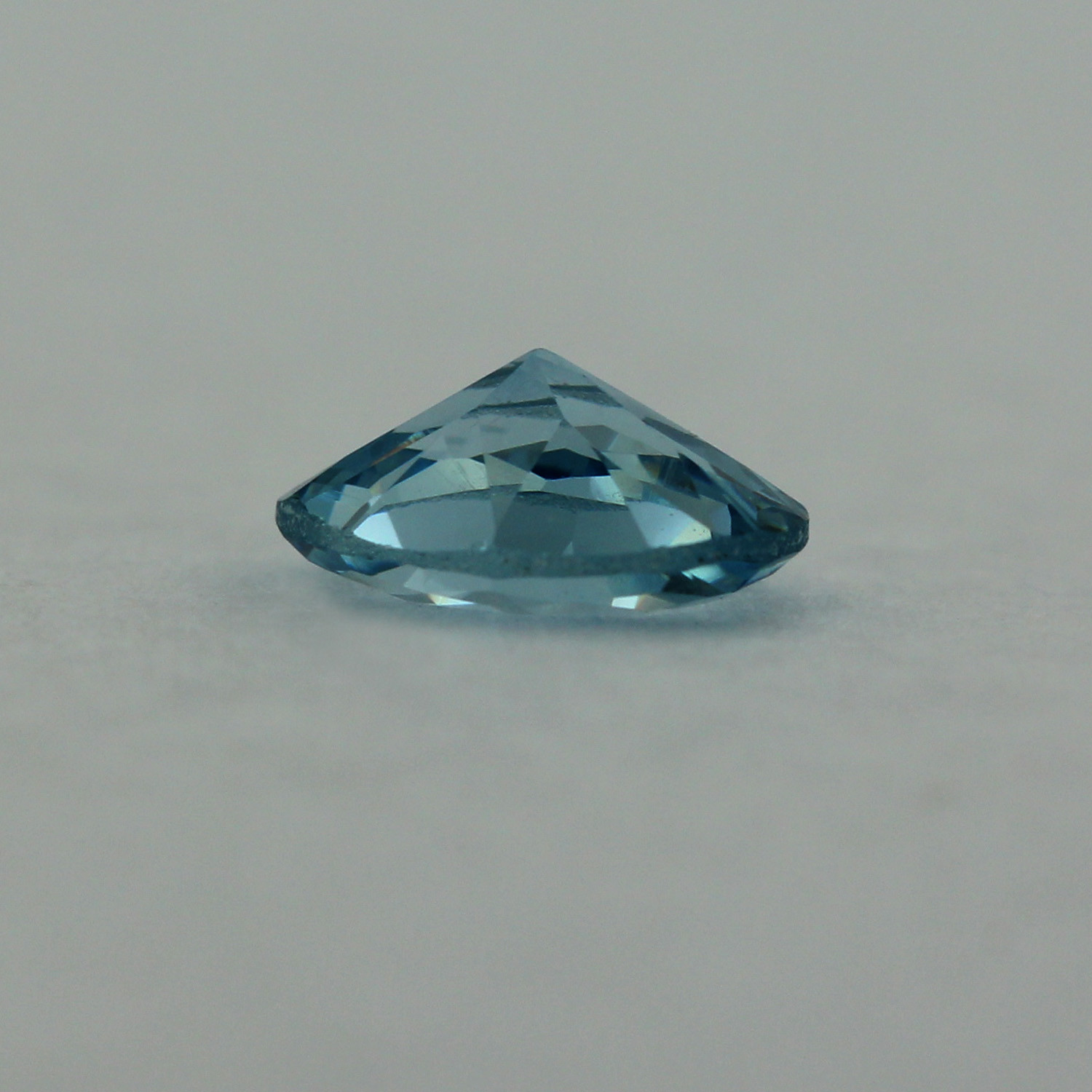 Loose Round Cut Aquamarine CZ Stone Single Light Blue Cubic Zirconia Birthstone