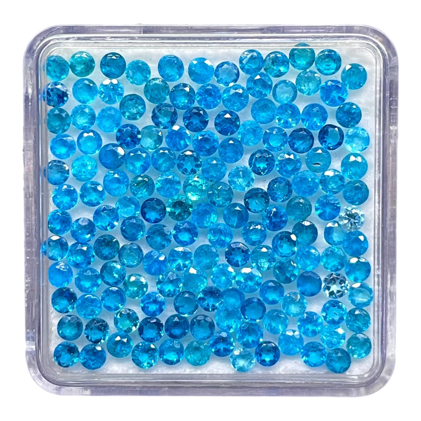 50 Pcs Natural Neon Apatite 2.7mm Round Cut Loose Untreated Gemstones Lot