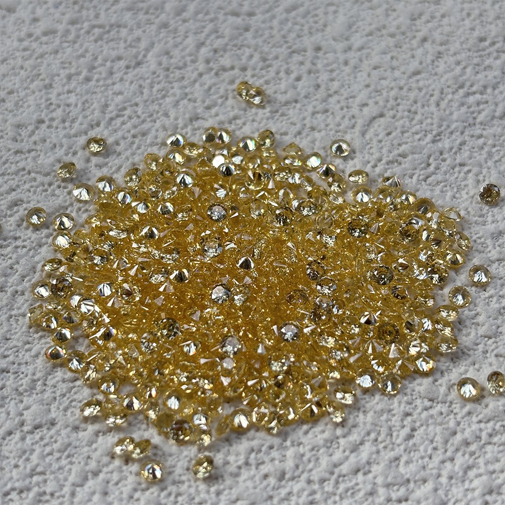 High Quality Loose Zirconia 1000pcs Golden Yellow Round Cut 0.8-10mm for Jewelry