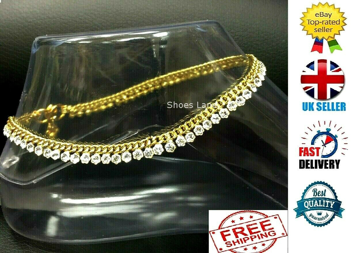 Anklet Stunning Diamante Ankle Chain Indian Payal Bollywood Single or Pair