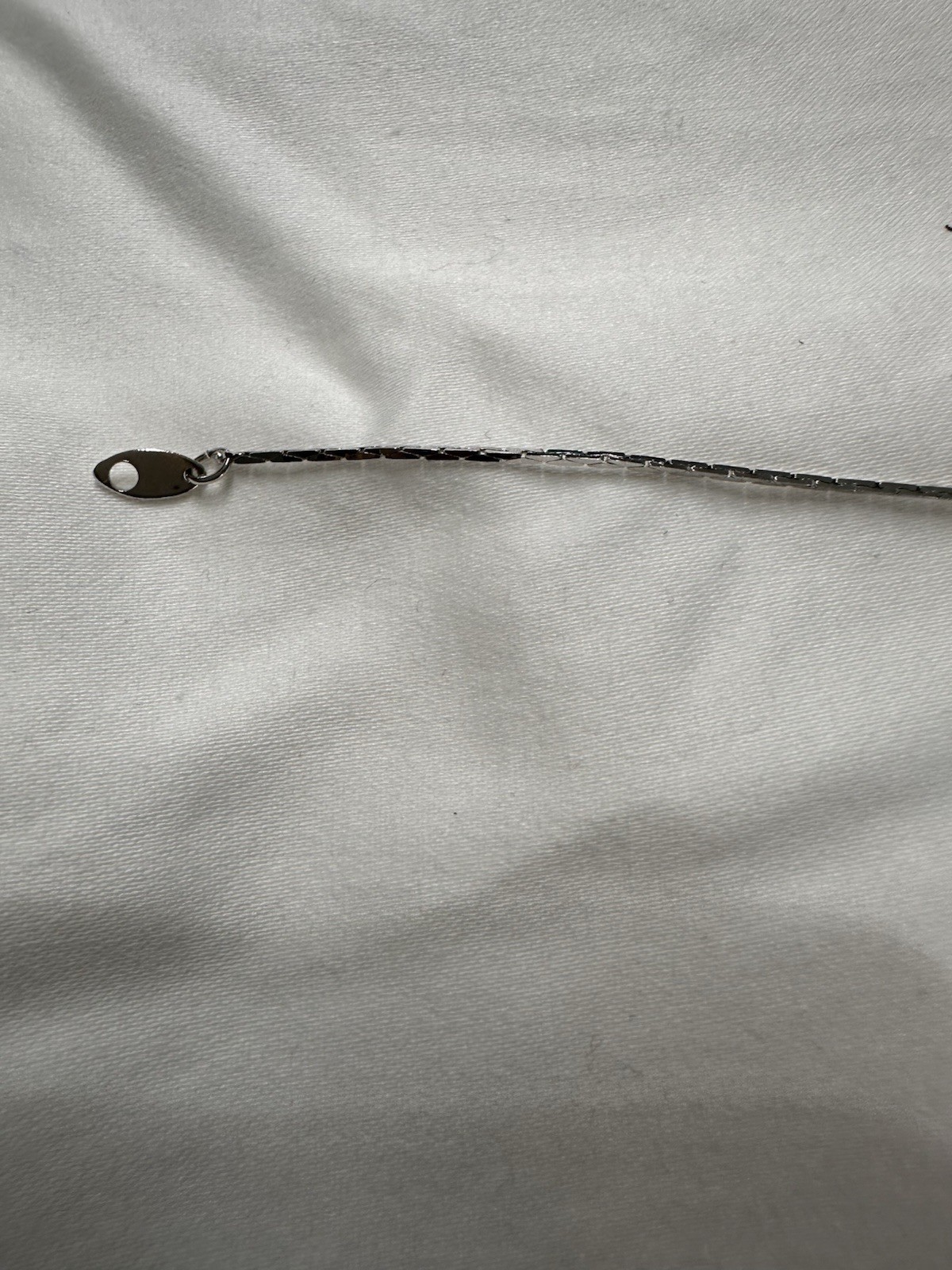 Silver Heart Charm Pendant Snake Chain Bracelet Spring Ring Clasp 7inch