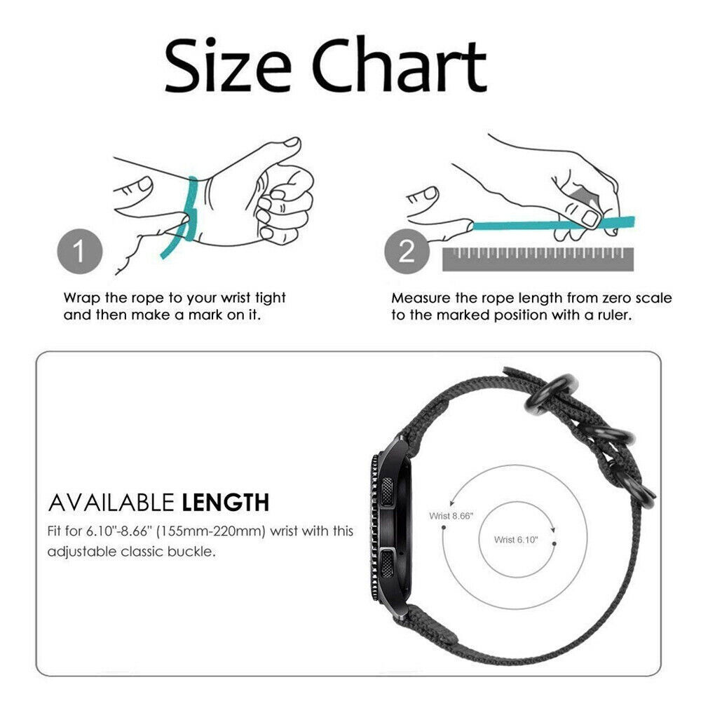 18mm 20mm 22mm 24mm Ballistic Durable Military Nylon Wrist Watch Band Strap
