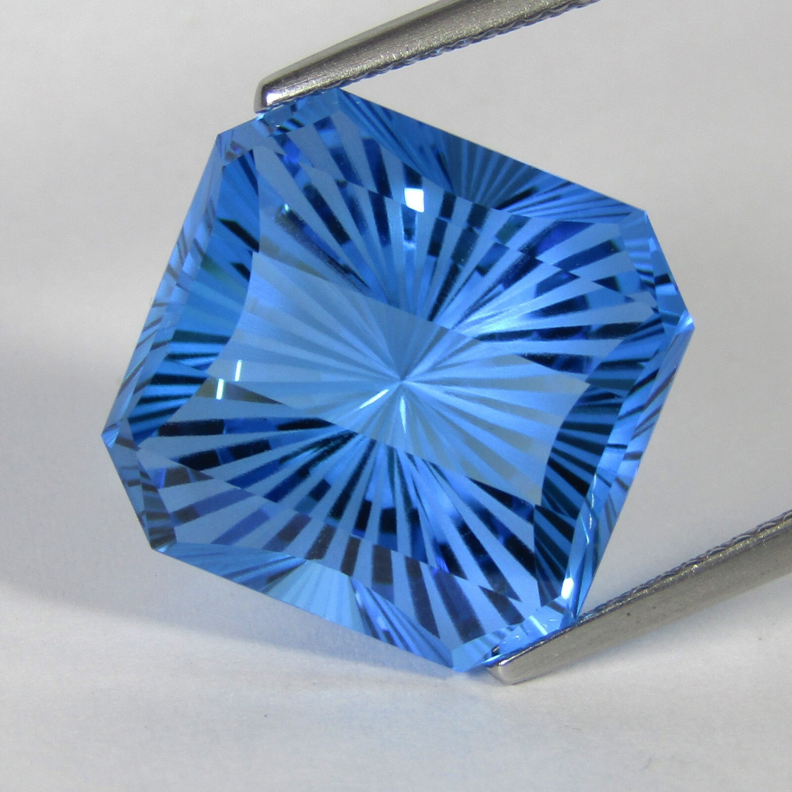 19.49Cts Wide-Eyed Natural Swiss Blue Topaz Cushion Fancy Missing Cut Gemstone