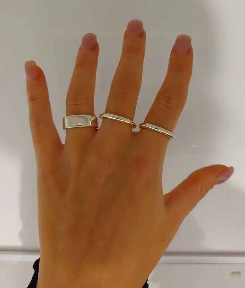 Solid 925 Sterling Silver Band & Statement Handmade Spinner Ring All Size