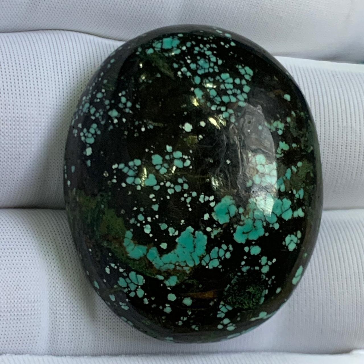 72cts Natural Tibbatan Tourquise Cabochon, Oval shape, 35*29*10mm Size