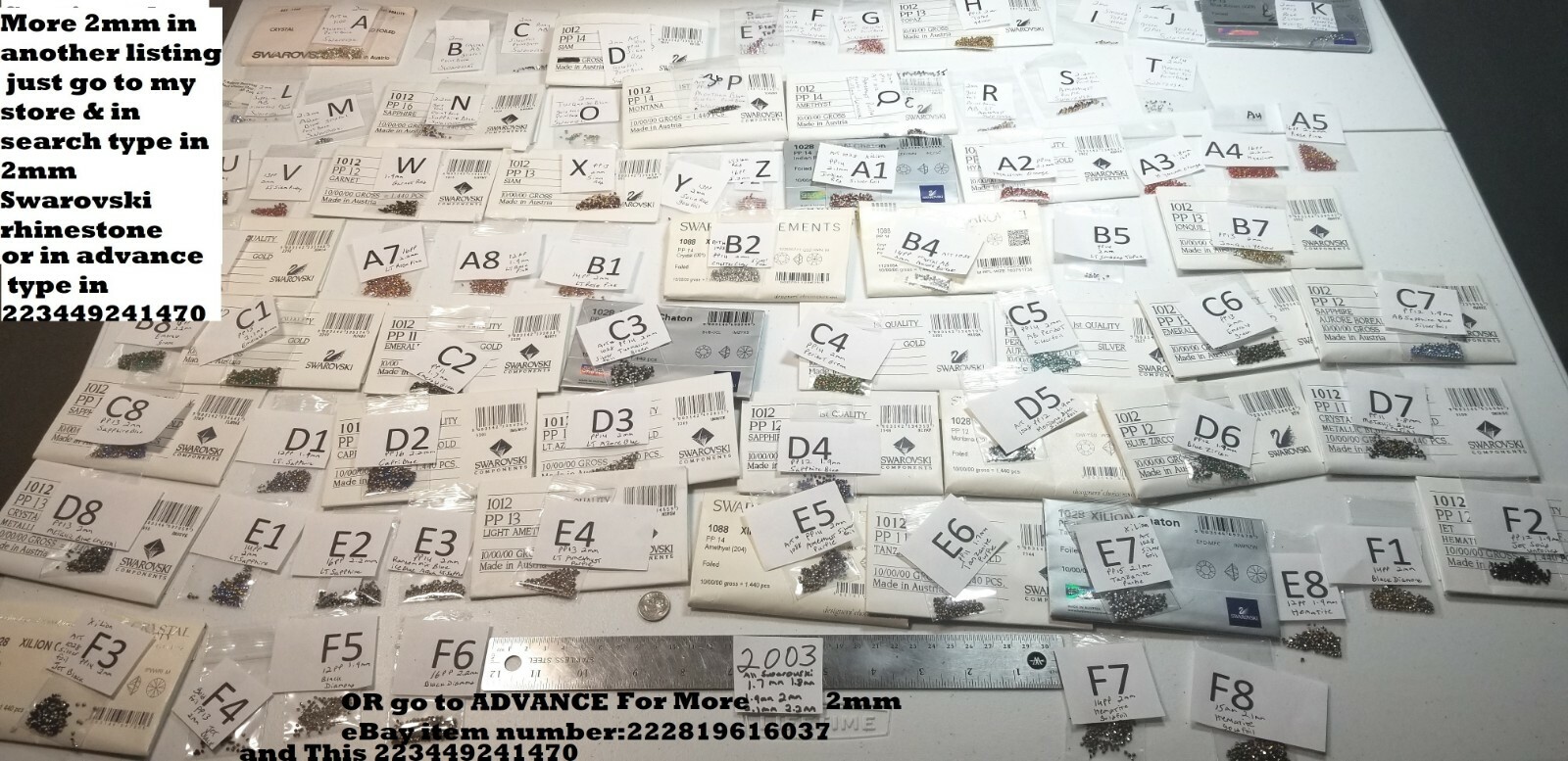 Vtg Crystal Swarovski Tiny 2mm Rhinestone Pointed Back Jewelry Craft Repair Lot