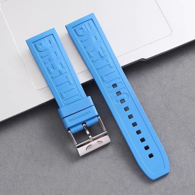 22mm 24mm For BREITLING BLUE RUBBER WATCH BAND STRAP AVENGER PRO DIVER