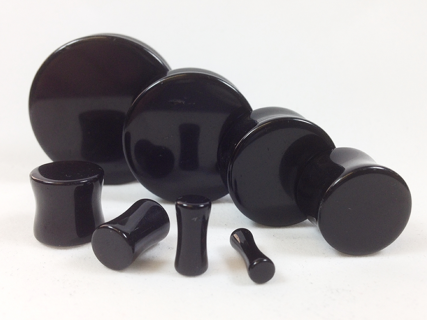 PAIR Black Onyx Organic Stone Plugs Gauges – up to 38mm available!