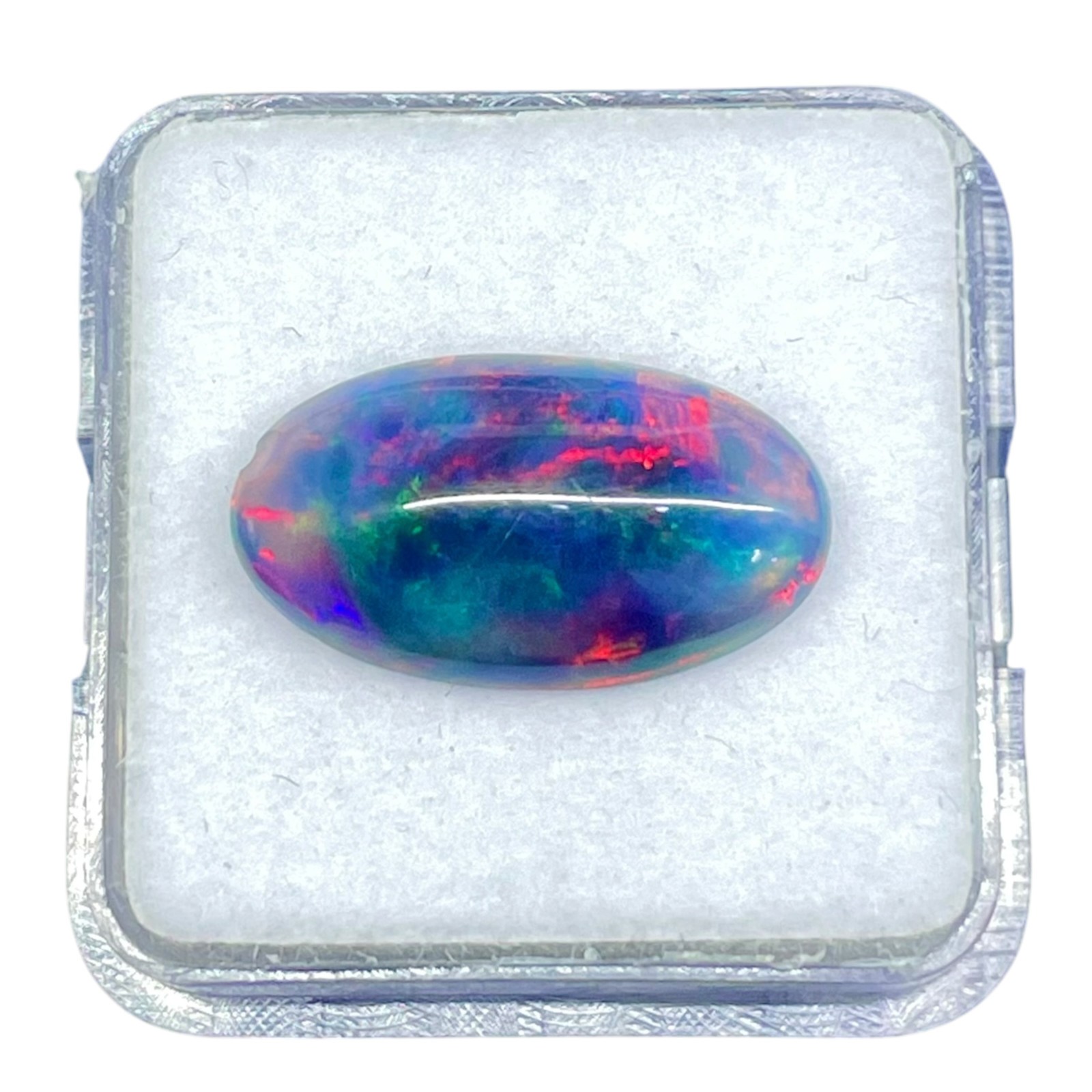 3.38 Cts Natural Black Opal 18x10mm Oval Cabochon Multi Fire Loose Gemstone