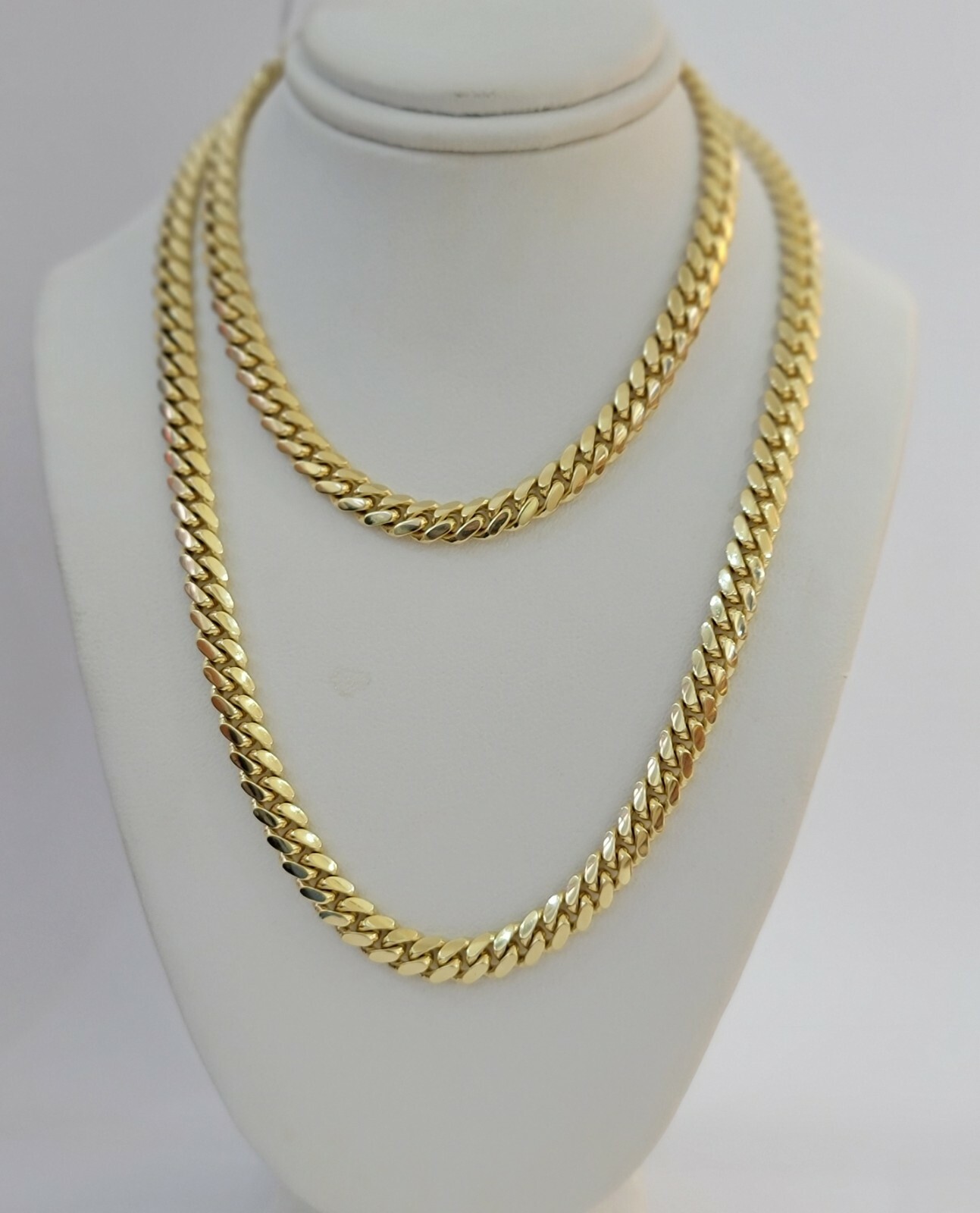 Solid 10k Gold Miami Cuban Link Chain Necklace 6mm 20″/22″ Men 10kt Yellow Gold