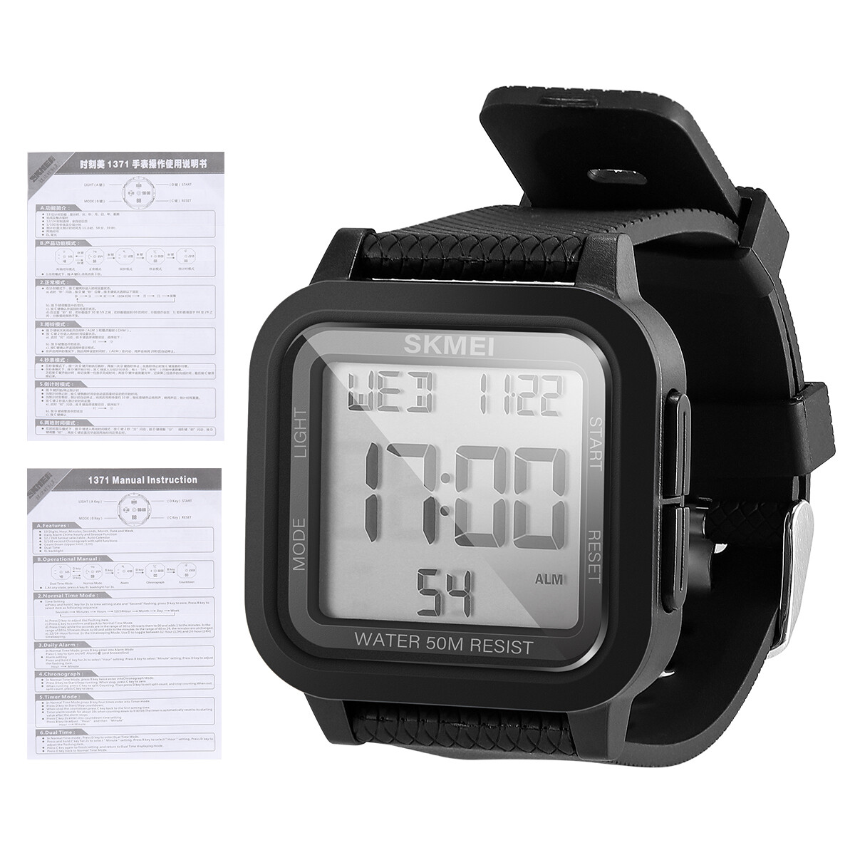 Men’s Military Sports Watch LED Screen Large Digital Face Waterproof Wristwatch