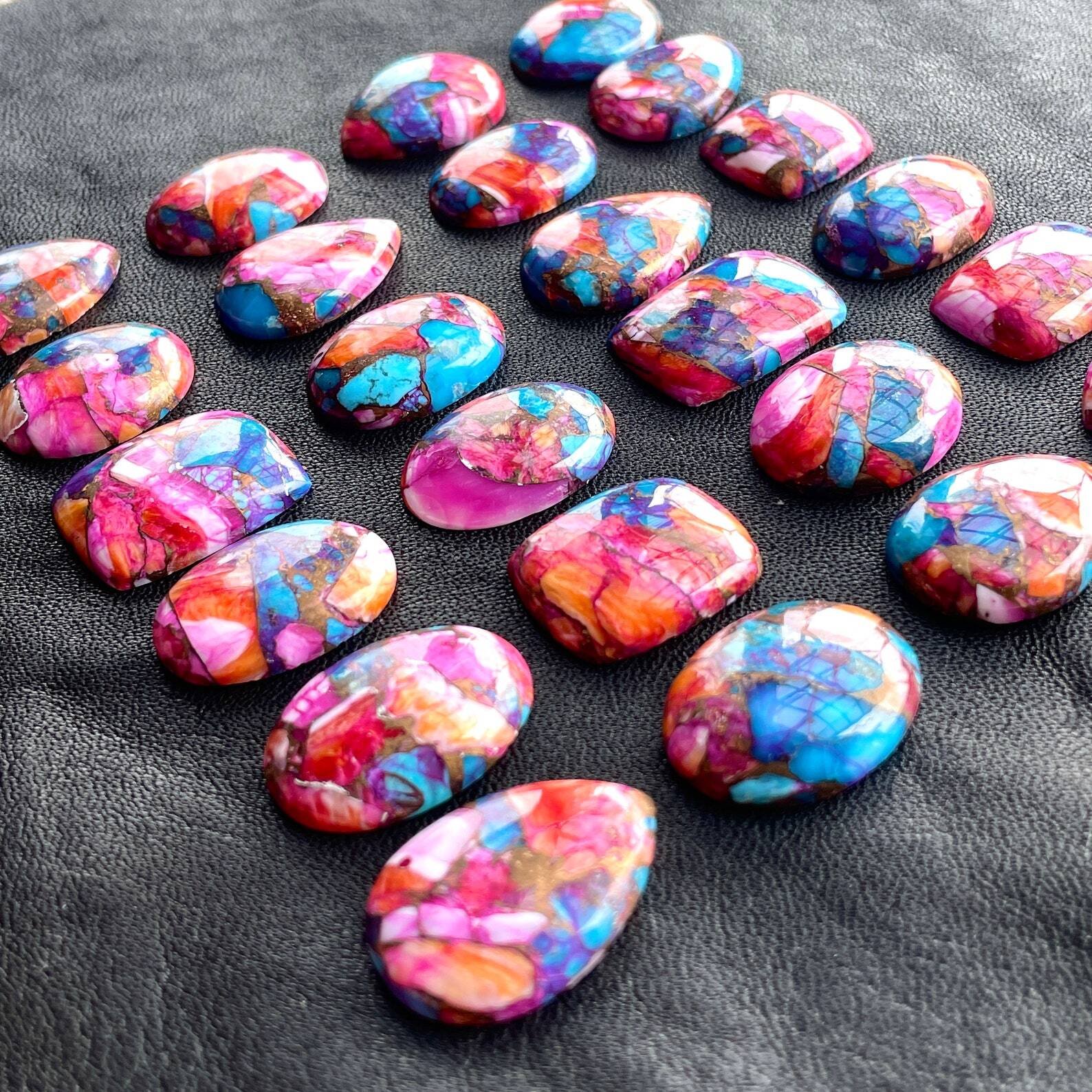 Natural Oyster Copper Turquoise Oval Cabochon Loose Gemstone Wholesale Lot