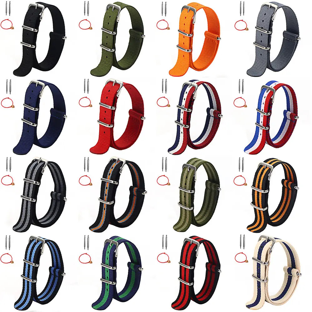 Nylon Watch Band 16mm 18mm 20mm 22mm Sport Strap US