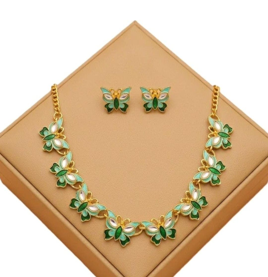 Indian bollywood butterfly shaped enamel pendant for women and girls