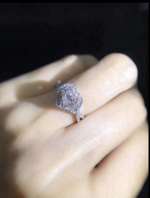 Beautiful White Sapphire Pink Zircon CZ Halo Heart Ring Size 10