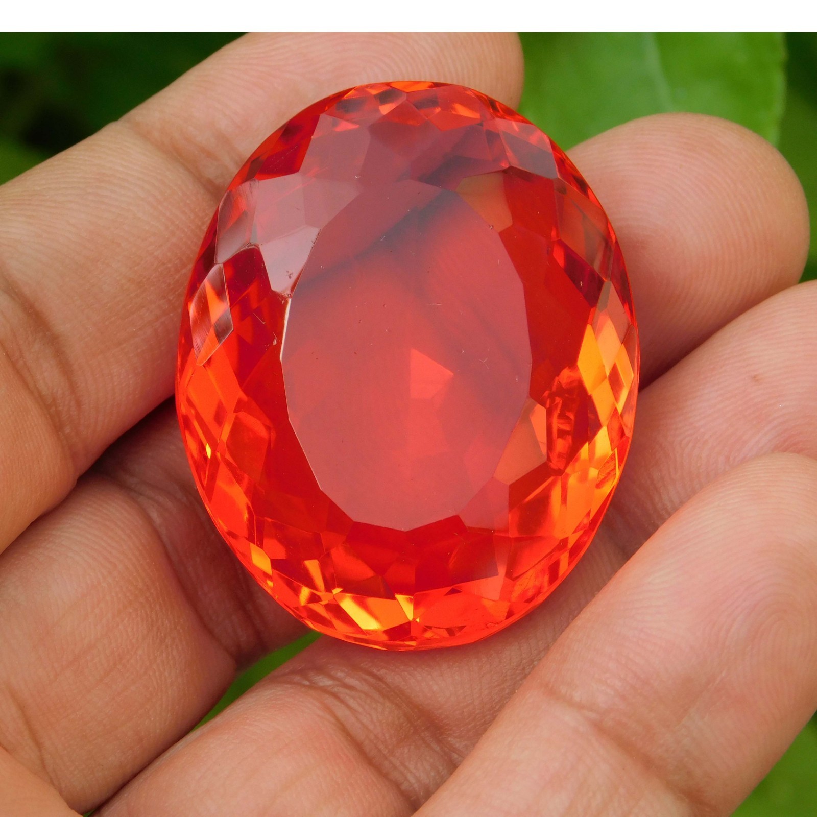 131.95Ct. Huge Natural Oval Cut Mexican Orange Fire Opal Loose Gemstone