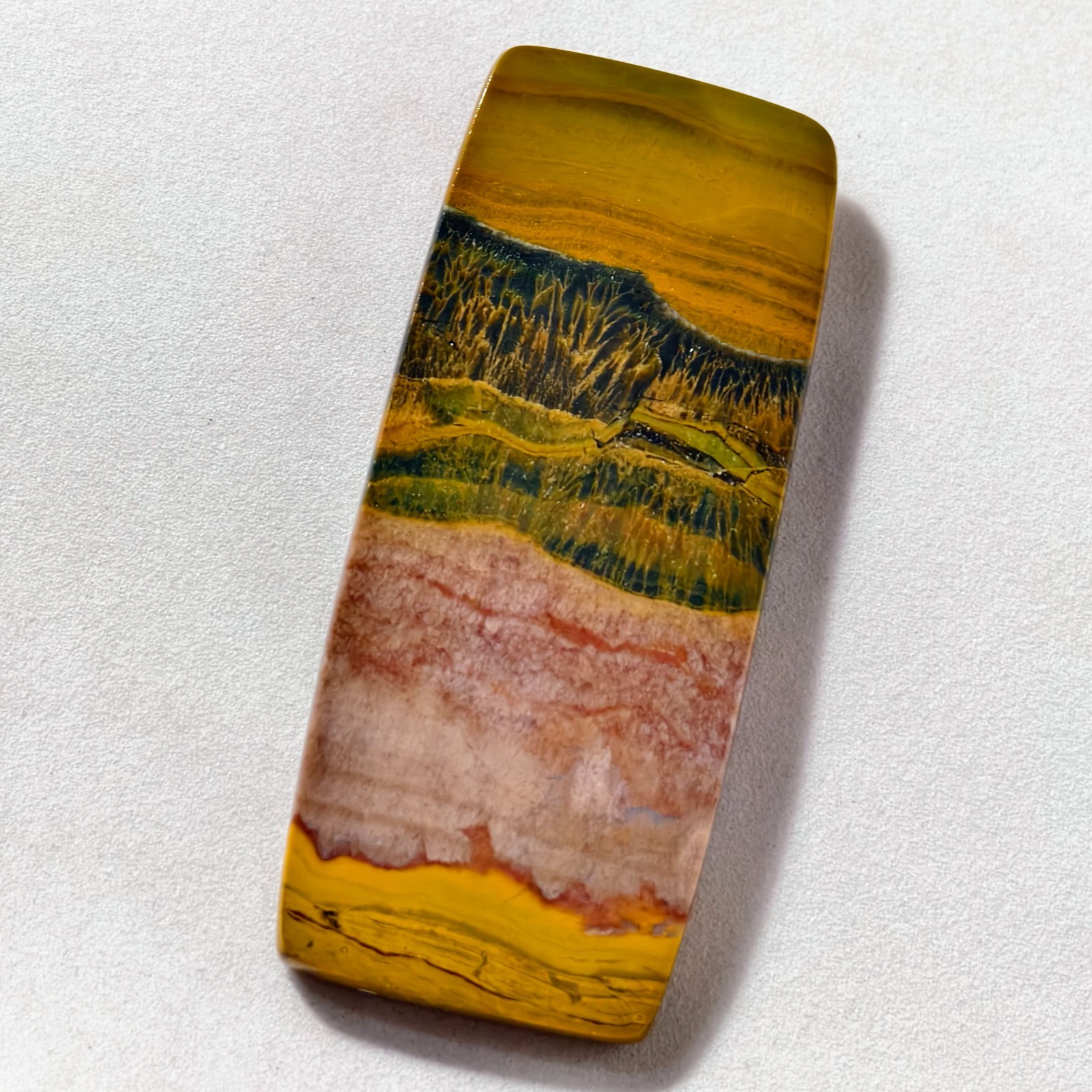 87 Cts Natural Ocean Jasper Cabochon Gemstone For Jewelry 57.7×24.7×5.6 MM