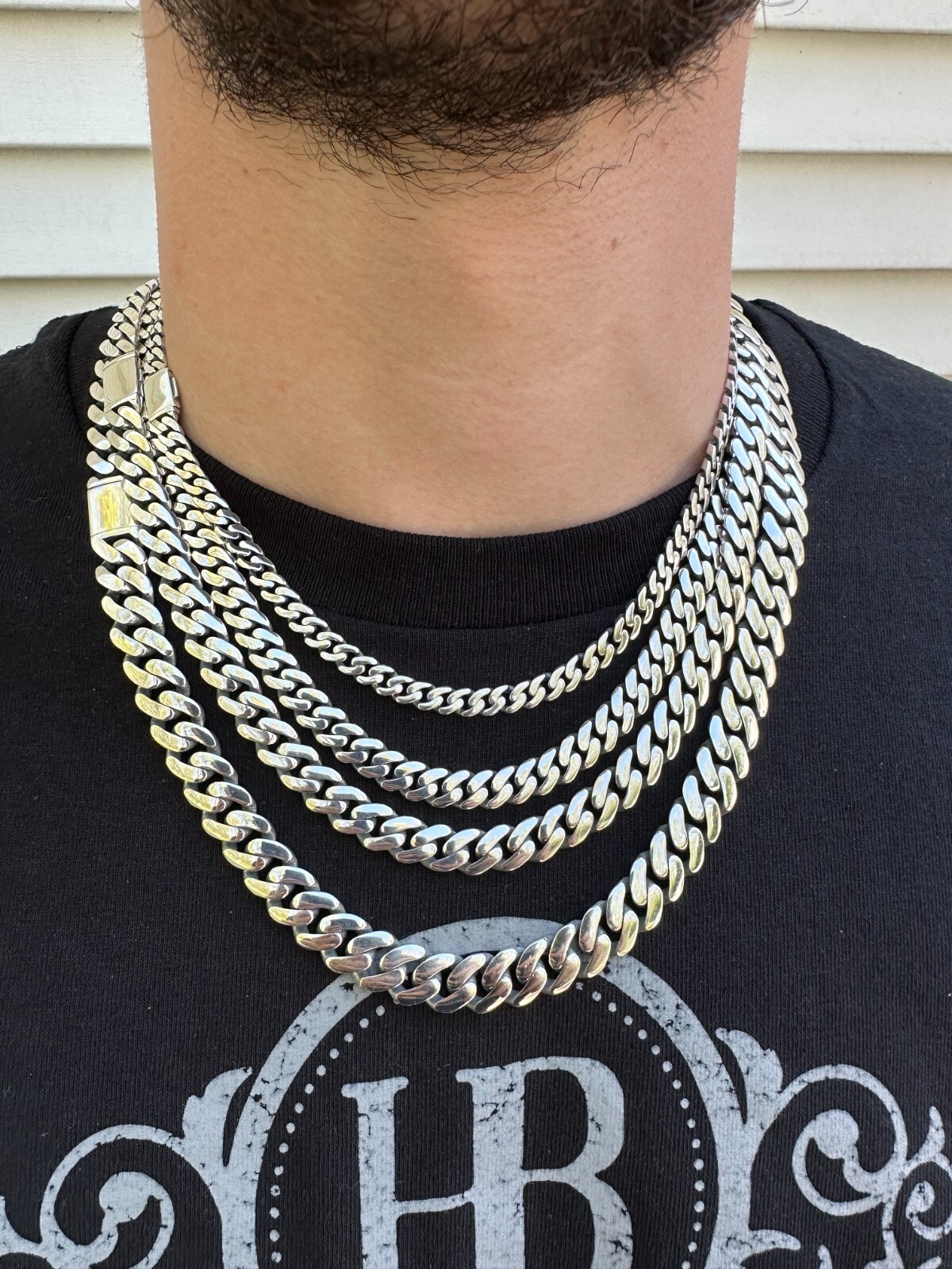Miami Cuban Link Chain Necklace Real 925 Sterling Silver Sleek Box Clasp 6-12mm