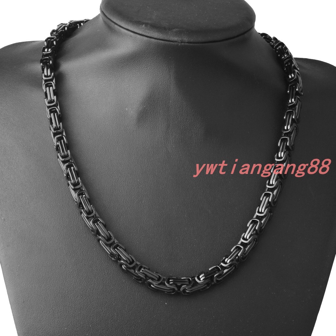 Men Chain Stainless Steel Silver/Gold/Black Tone Byzantine Box Necklace Bracelet