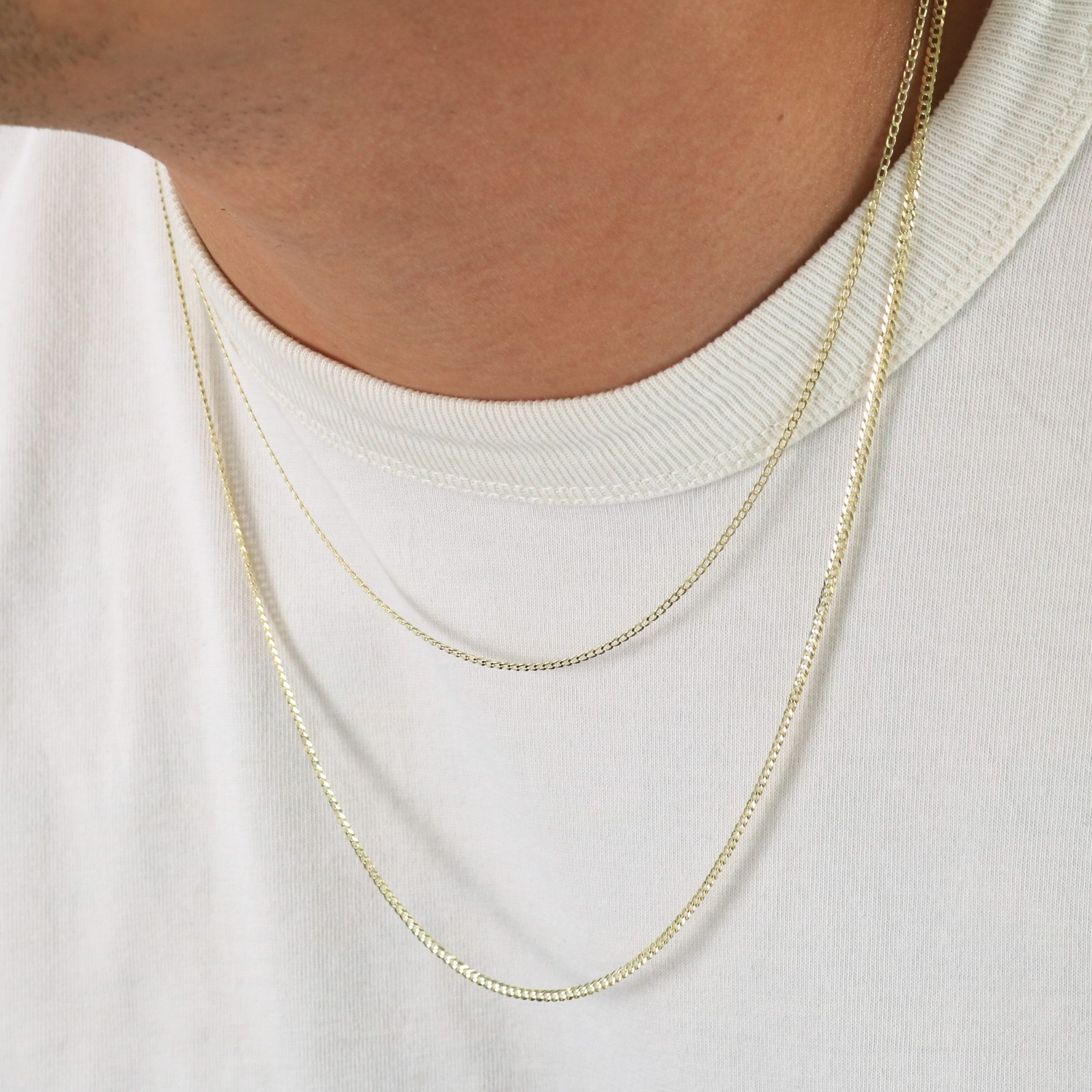 14K Yellow Gold Solid 1.5mm-12mm Cuban Curb Chain Link Pendant Necklace 16″- 30″